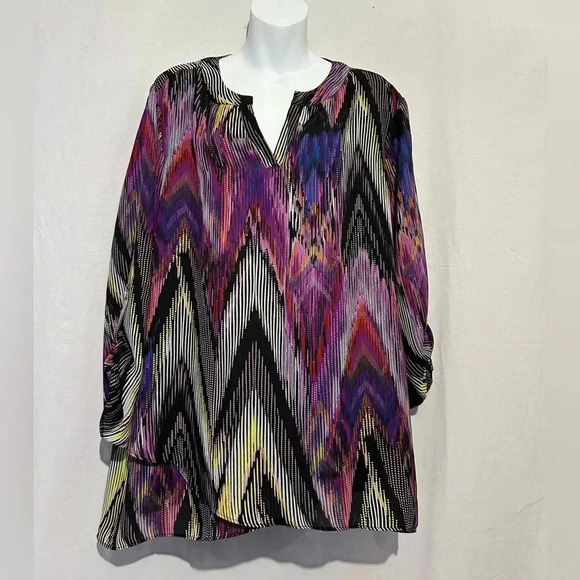 EST 1946 multicolor patterned blouse sz XL - Picture 1 of 5